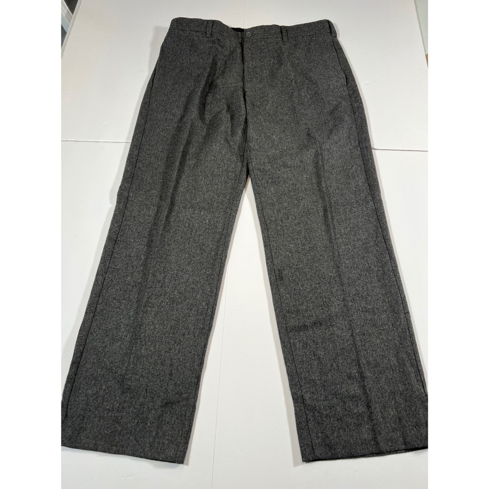 Gap Mens 36x32 Classic Fit Recycled Wool Blend Dress Pants Charcoal Gray Heather